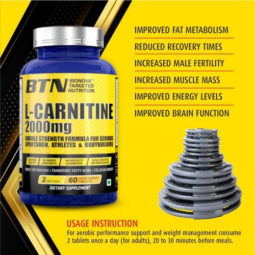 2000mg l carnitine a day Buy BTN Sports L-Carnitine 2000 Mg, Improves Energy & Weight Management For  Bodybuilders & Athletes Online