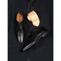 Buy LOUIS STITCH Men's Jet Black Italian Leather Shoes Handmade