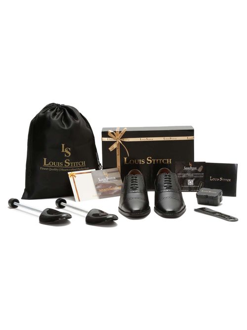 Buy Louis Stitch Black Handmade Italian Leather Oxfords Formal