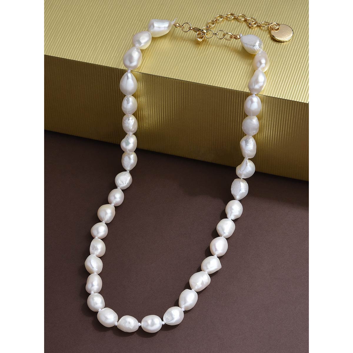 アクセサリー archive necklace Buy Zaveri Pearls White Natural Freshwater 10 mm-11 mm Baroque