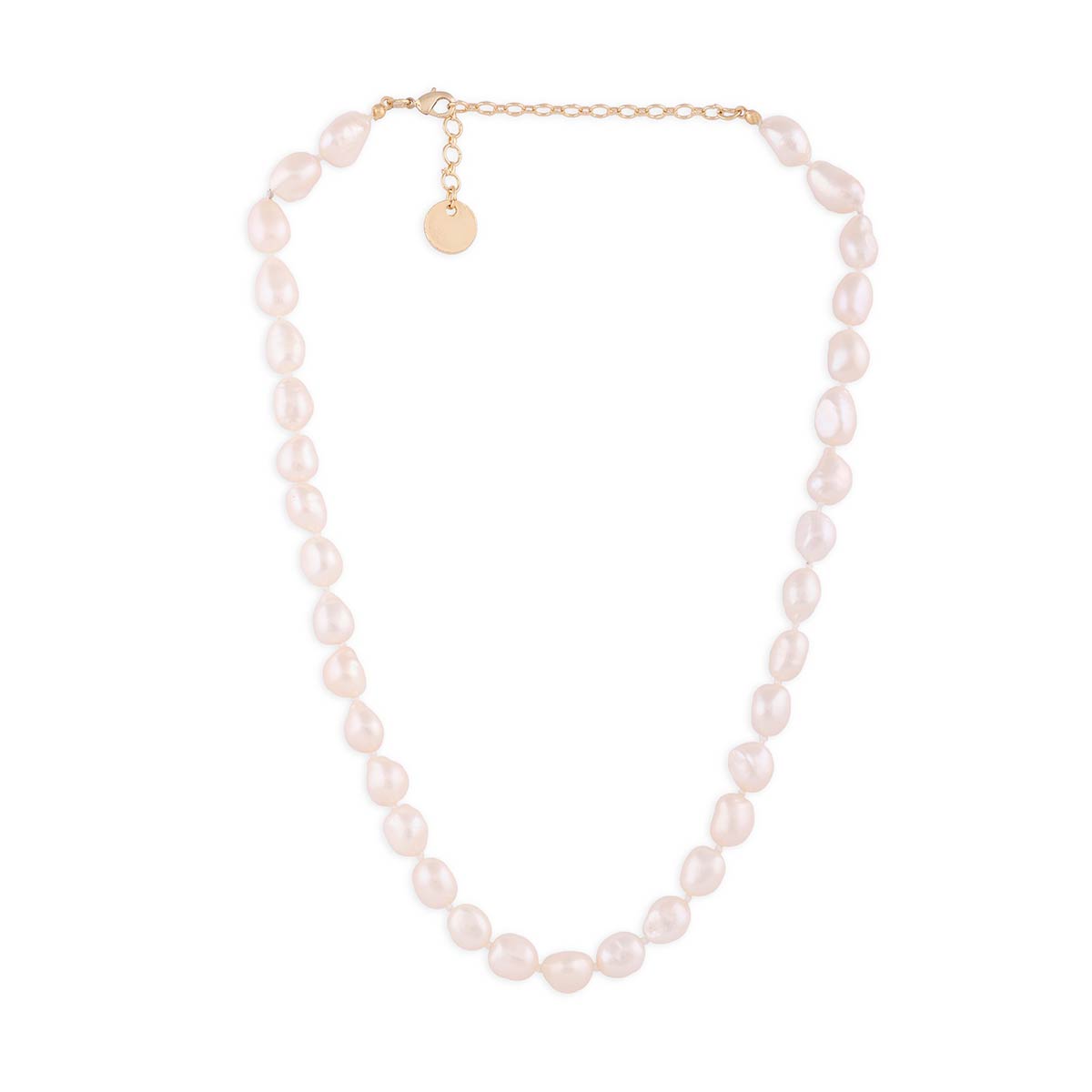 Buy Zaveri Pearls White Natural Freshwater 10 mm-11 mm Baroque