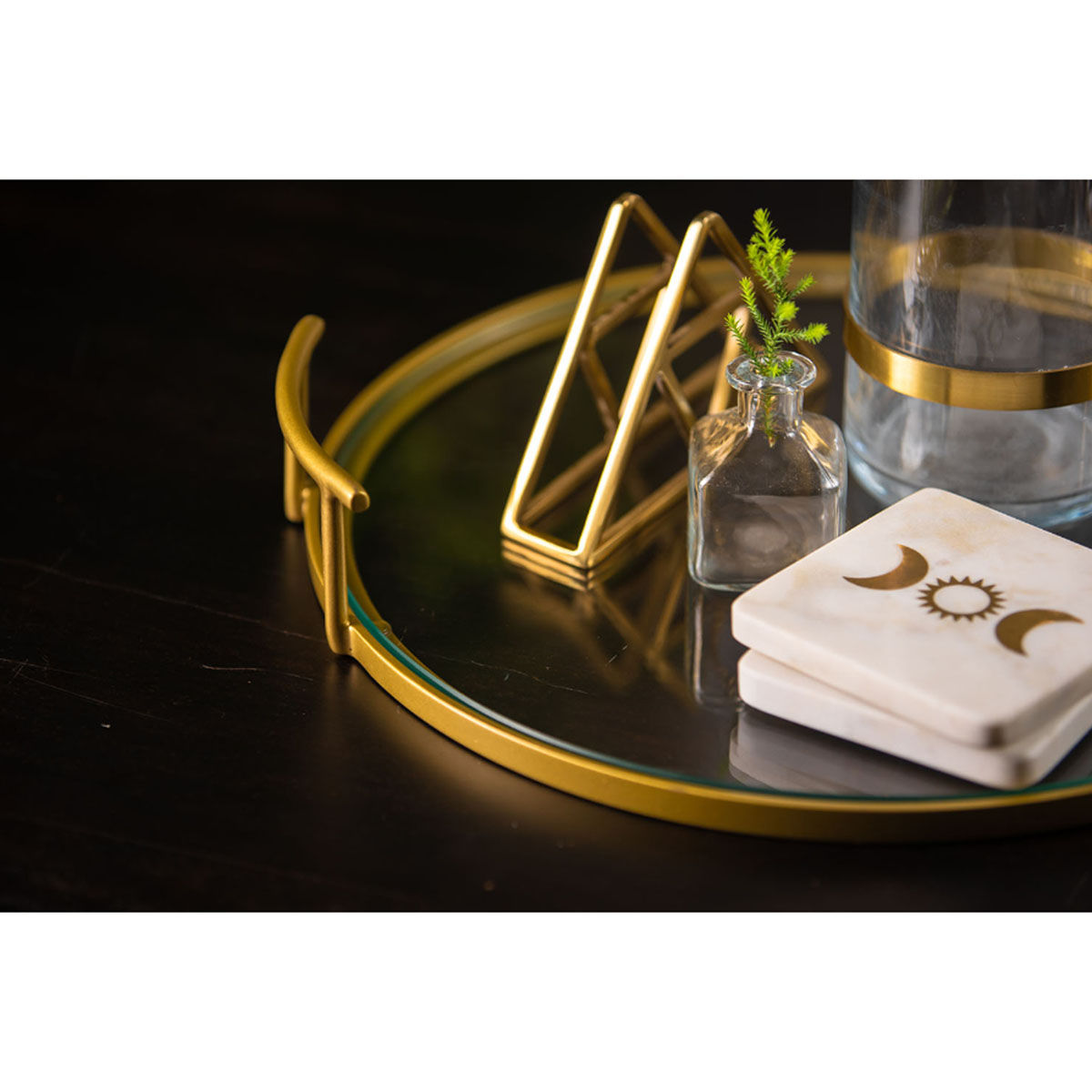 Buy SG Home Gold Bar Glass Tray Online