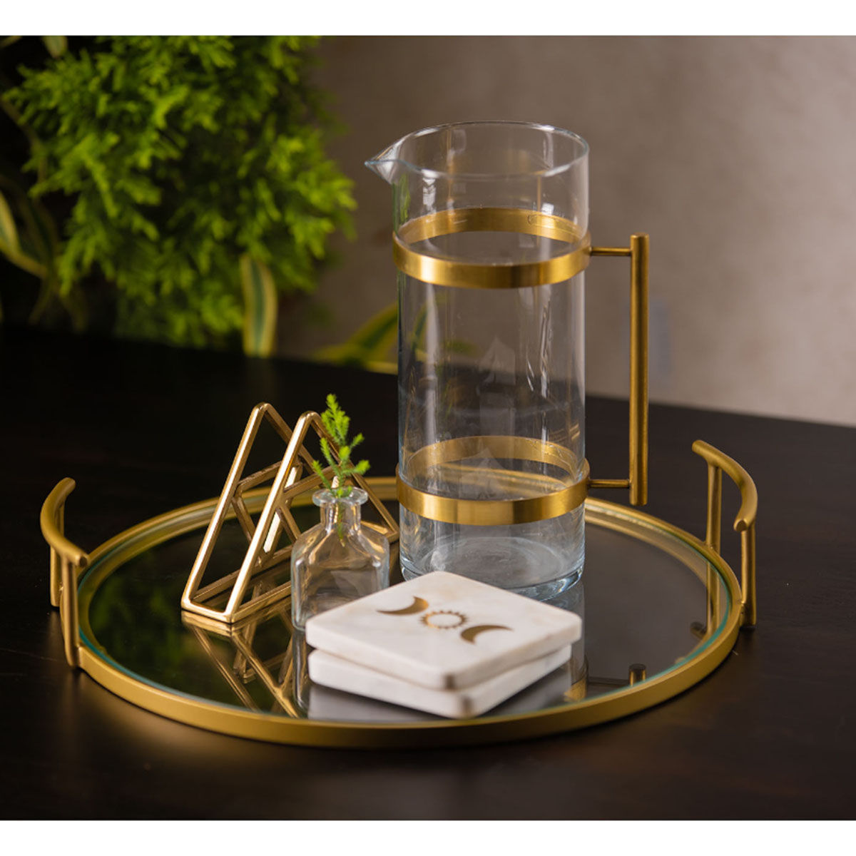 Buy SG Home Gold Bar Glass Tray Online