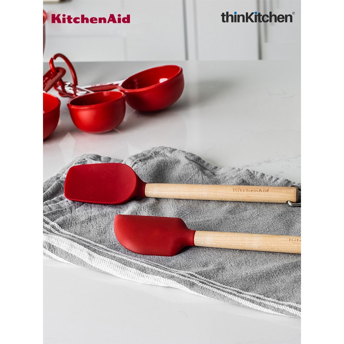KitchenAid Mini Birchwood Spatulas Set For thinKitchen Empire Red, 2