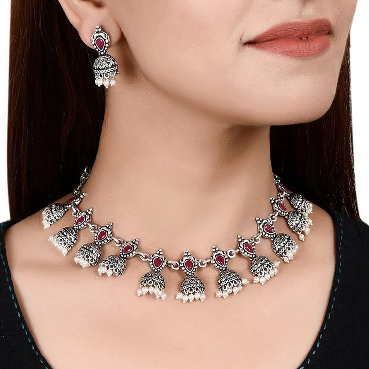 Buy Efulgenz Rhinestone Choker Necklace and Earrings Set Austrian Crystal  Collar Dainty Statement Necklace Set for Women Party Prom Fashion Jewelry  Womens Jewelry Set Bridesmaid Gift Online at Best Prices in India 