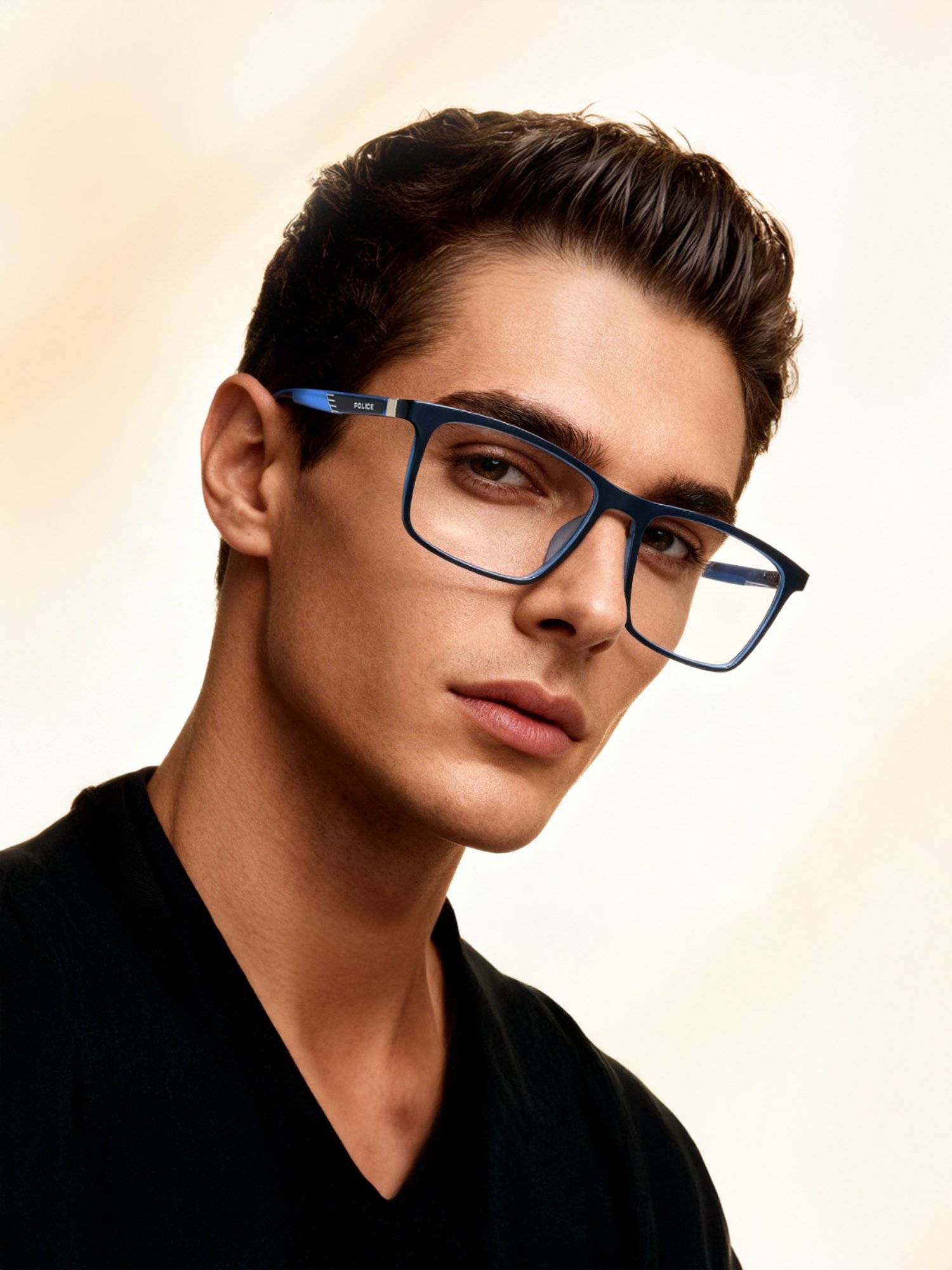 Police Eyewear For Men With Blue Polycarbonate Frame (Size 56)