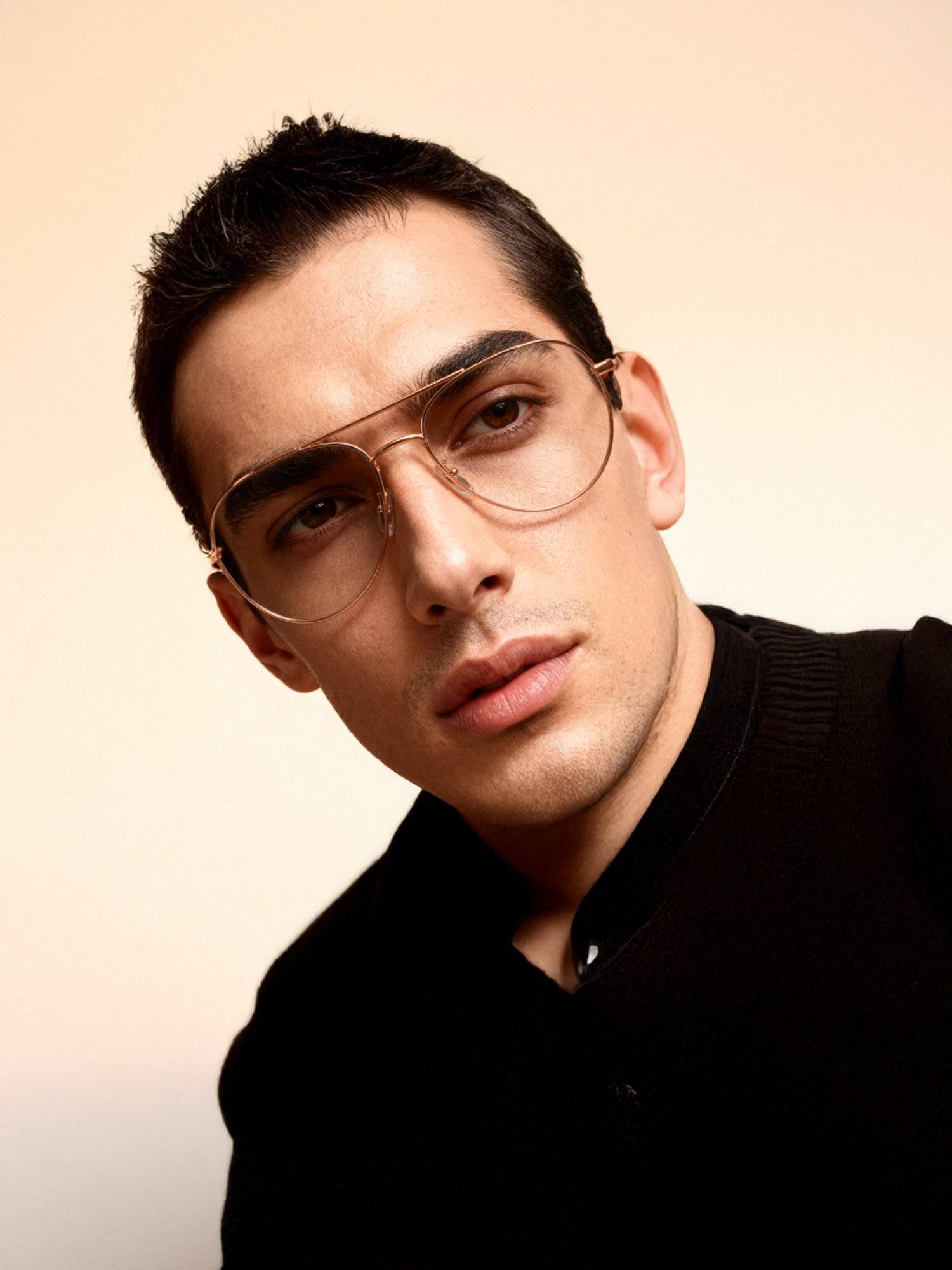 Police Eyewear For Men With Gold Alloy Frame (Size 54)