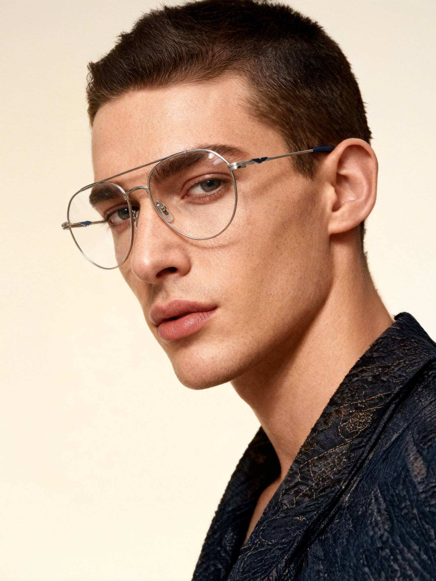Police Eyewear For Men With Silver Alloy Frame (Size 54)
