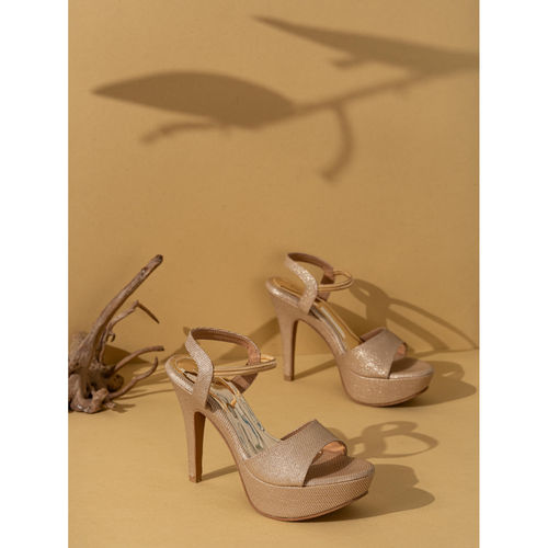 Buy Women Golden Party Wear Stiletto Heels Online