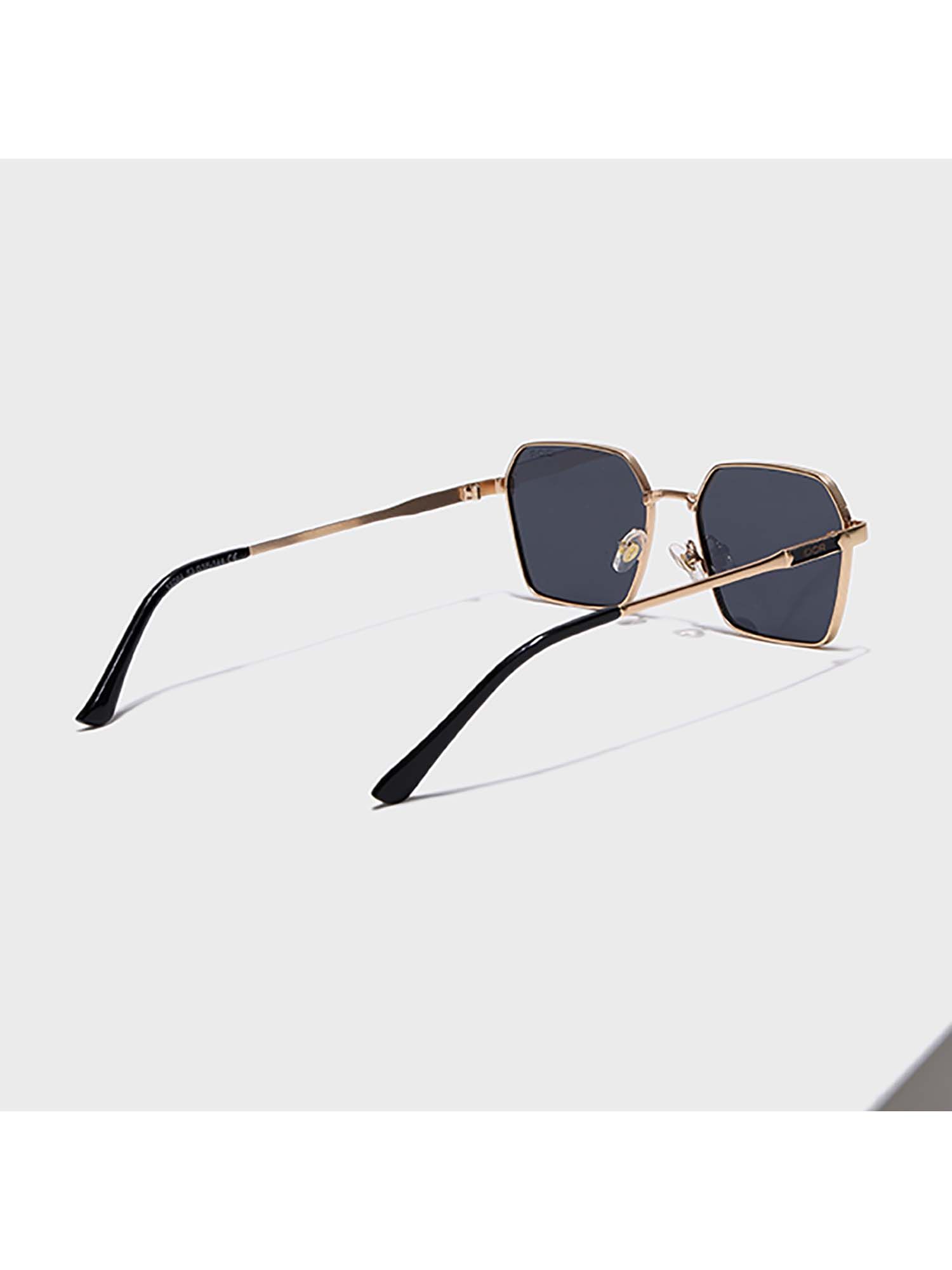 Buy IDOR Premium Metal Black Lens Hexagon Uv Protection Sunglass
