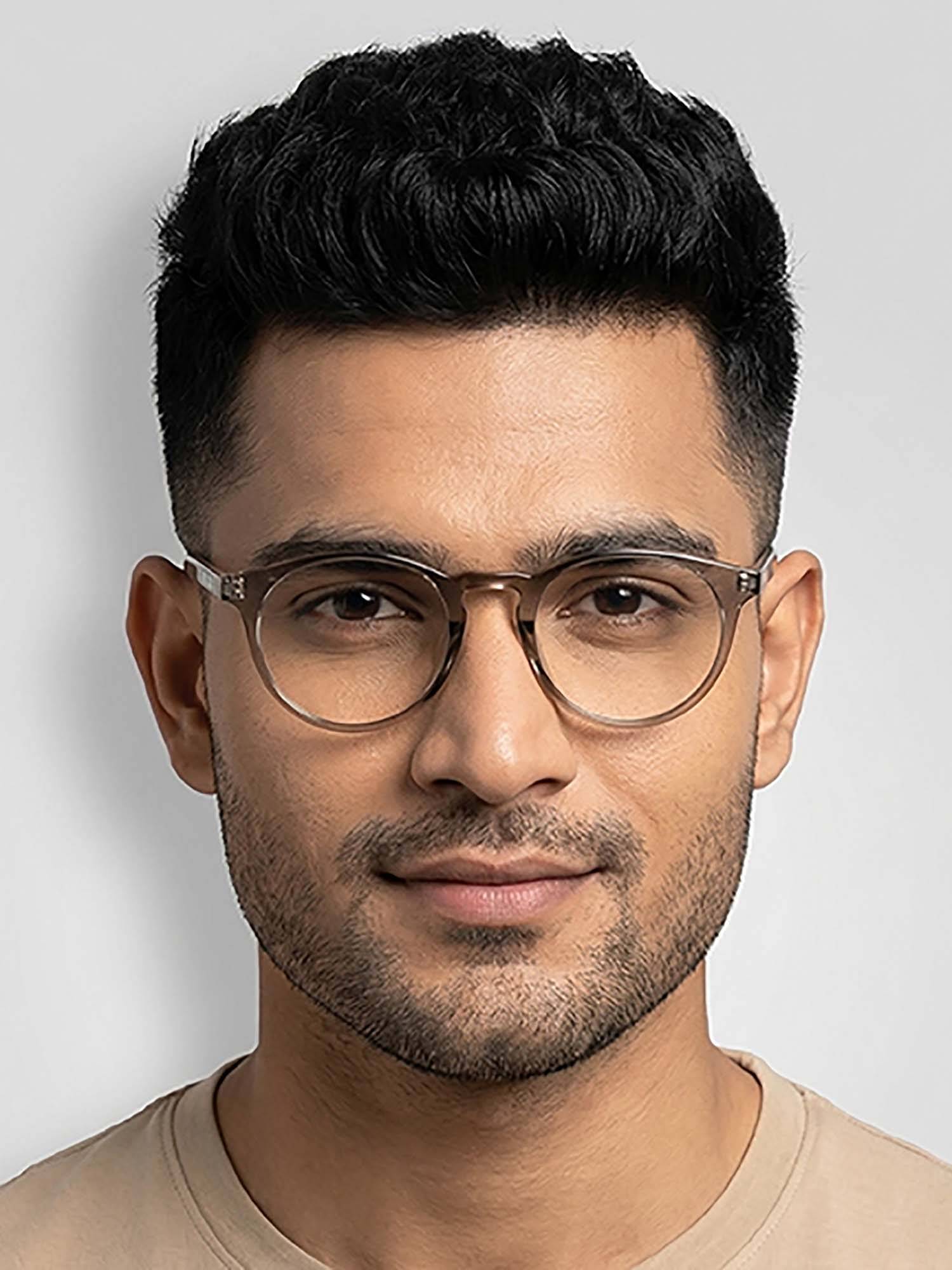 ROYAL SON Plastic Grey Lens Round Blue Light Eyeglass Frames for Unisex-Sf-Rs1111-C2 (47)