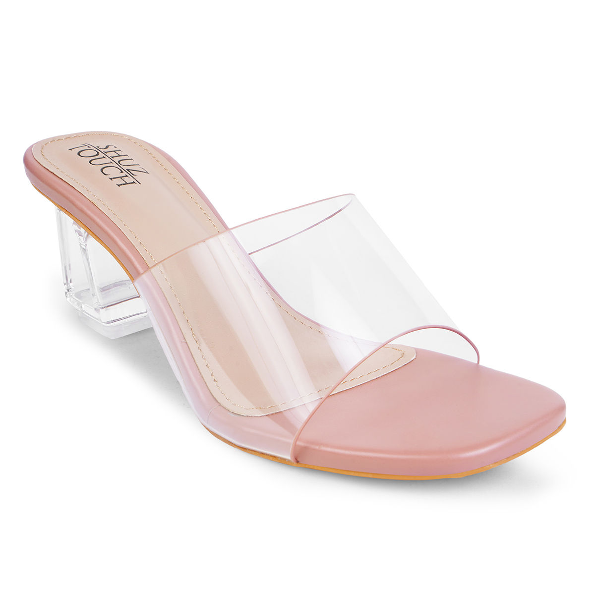 Buy SHUZ TOUCH Women Smart Casual Solid Transparent Heel Sandals