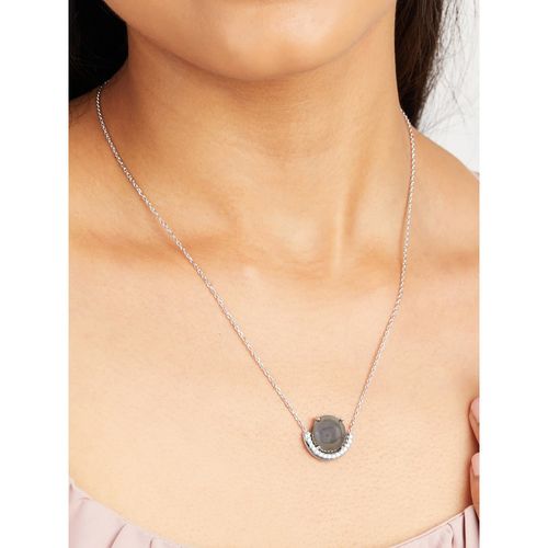 Mia by Tanishq Olive Galaxy Glow Silver Necklace
