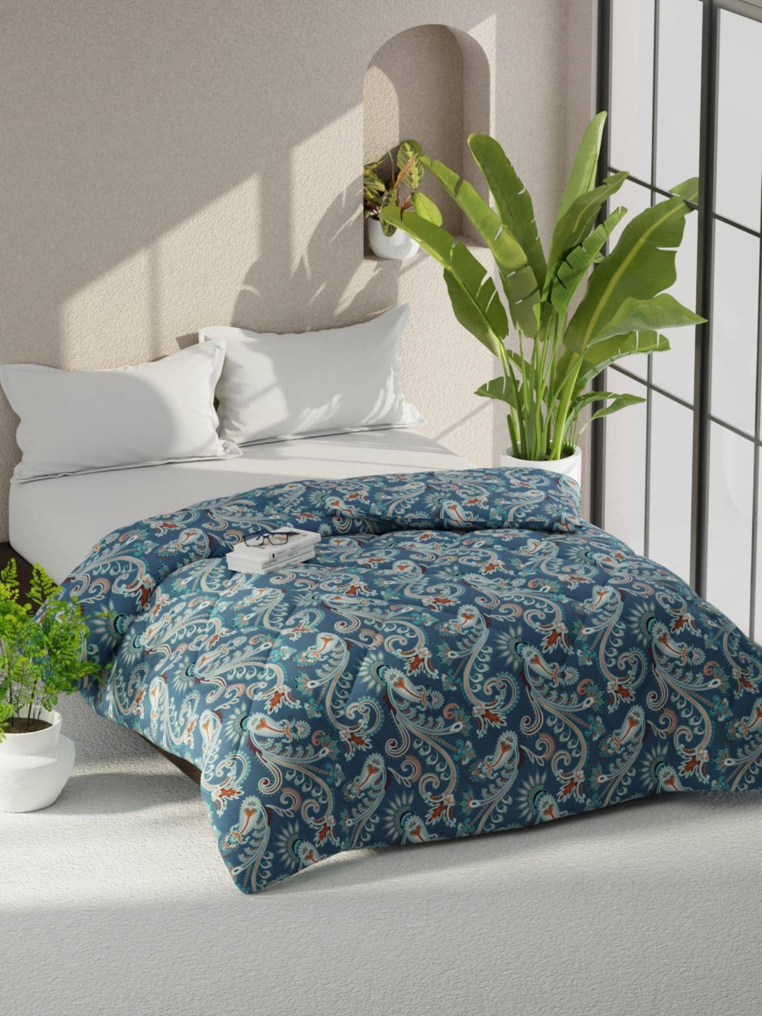 KOPA Microfiber Double Comforter For All Weather - Blue
