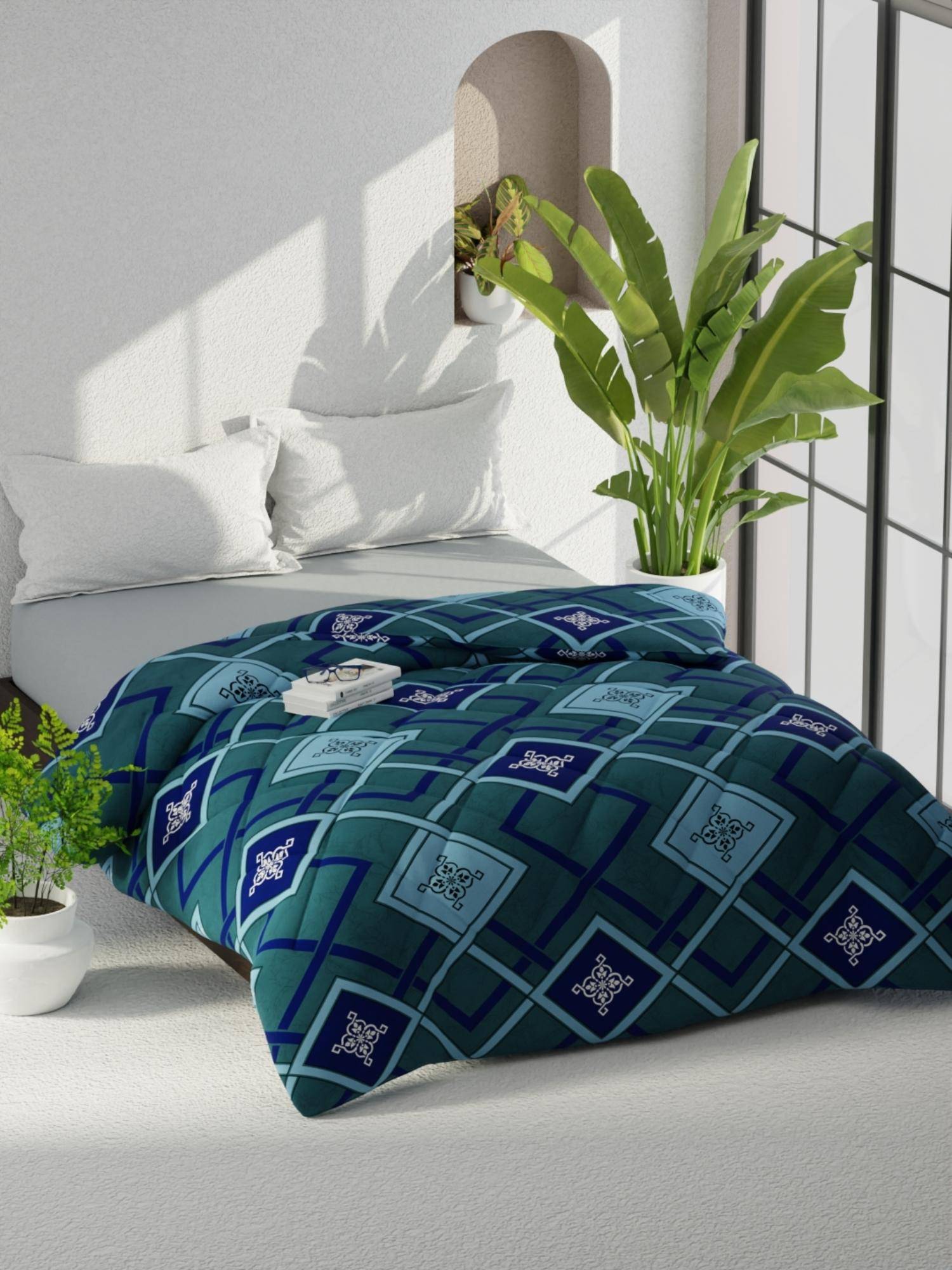 KOPA Microfiber Double Comforter For All Weather - Blue