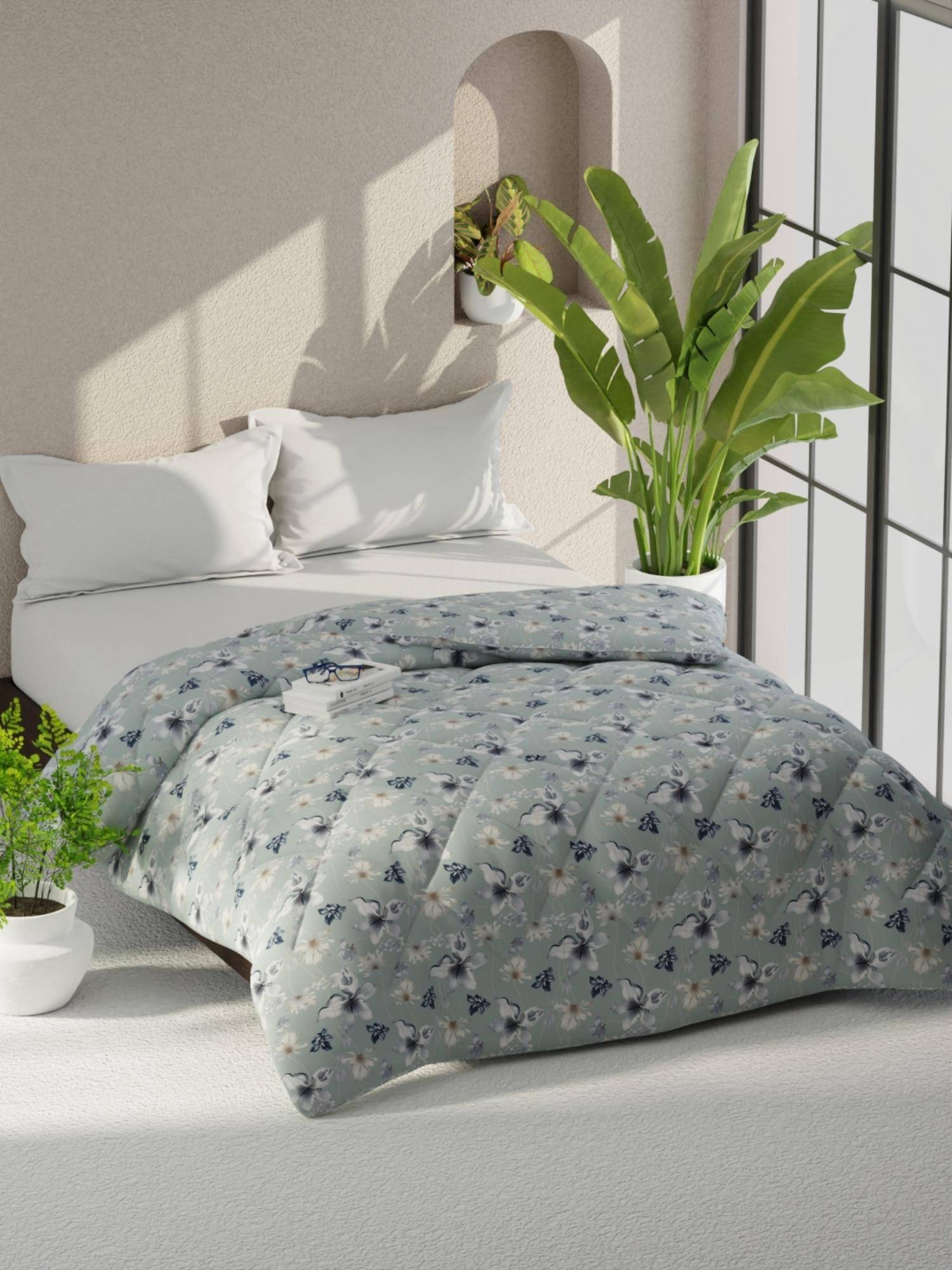 KOPA Microfiber Double Comforter For All Weather - Blue