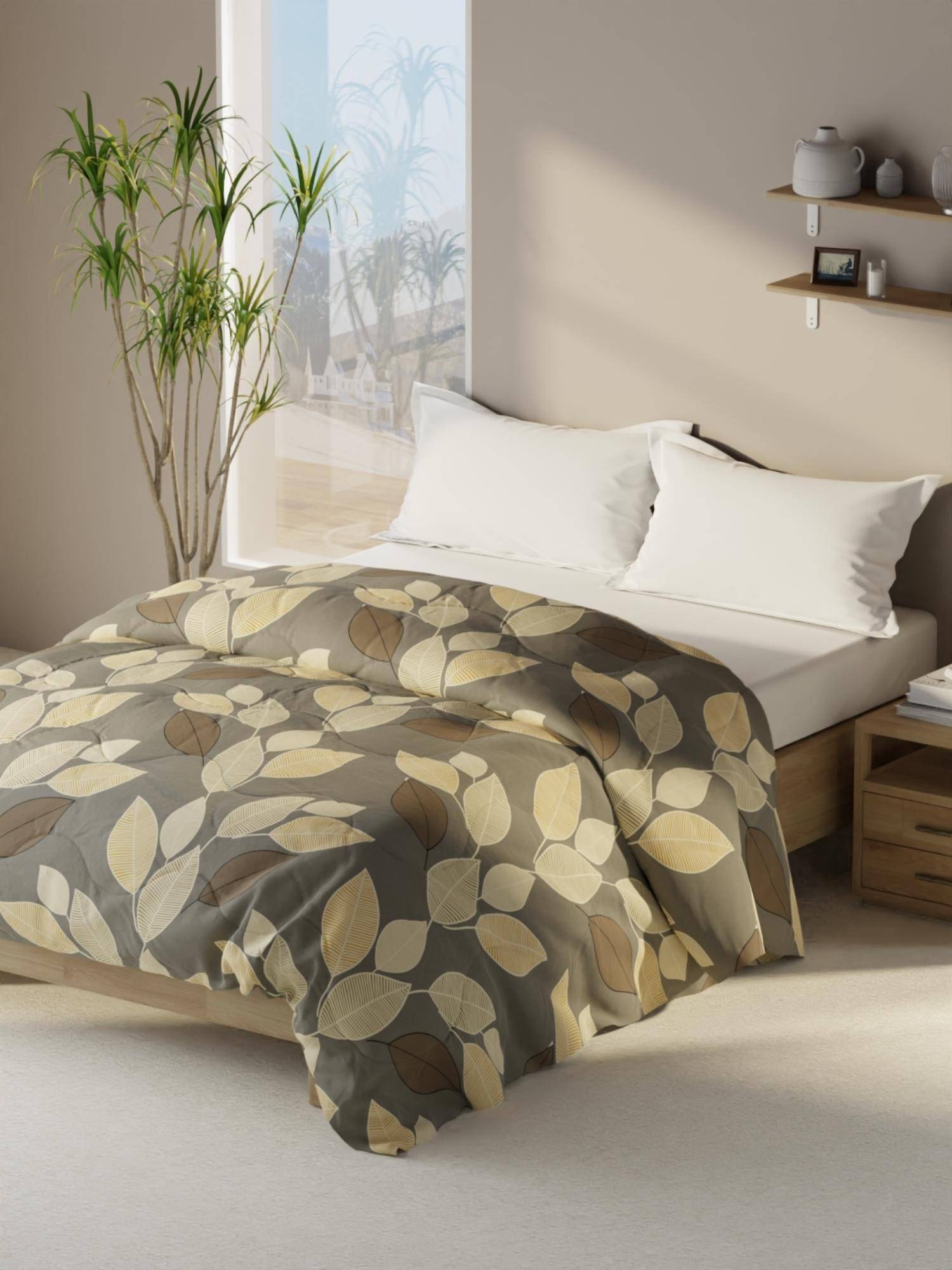 KOPA Super Soft Microfiber Double Comforter For All Weather - Brown