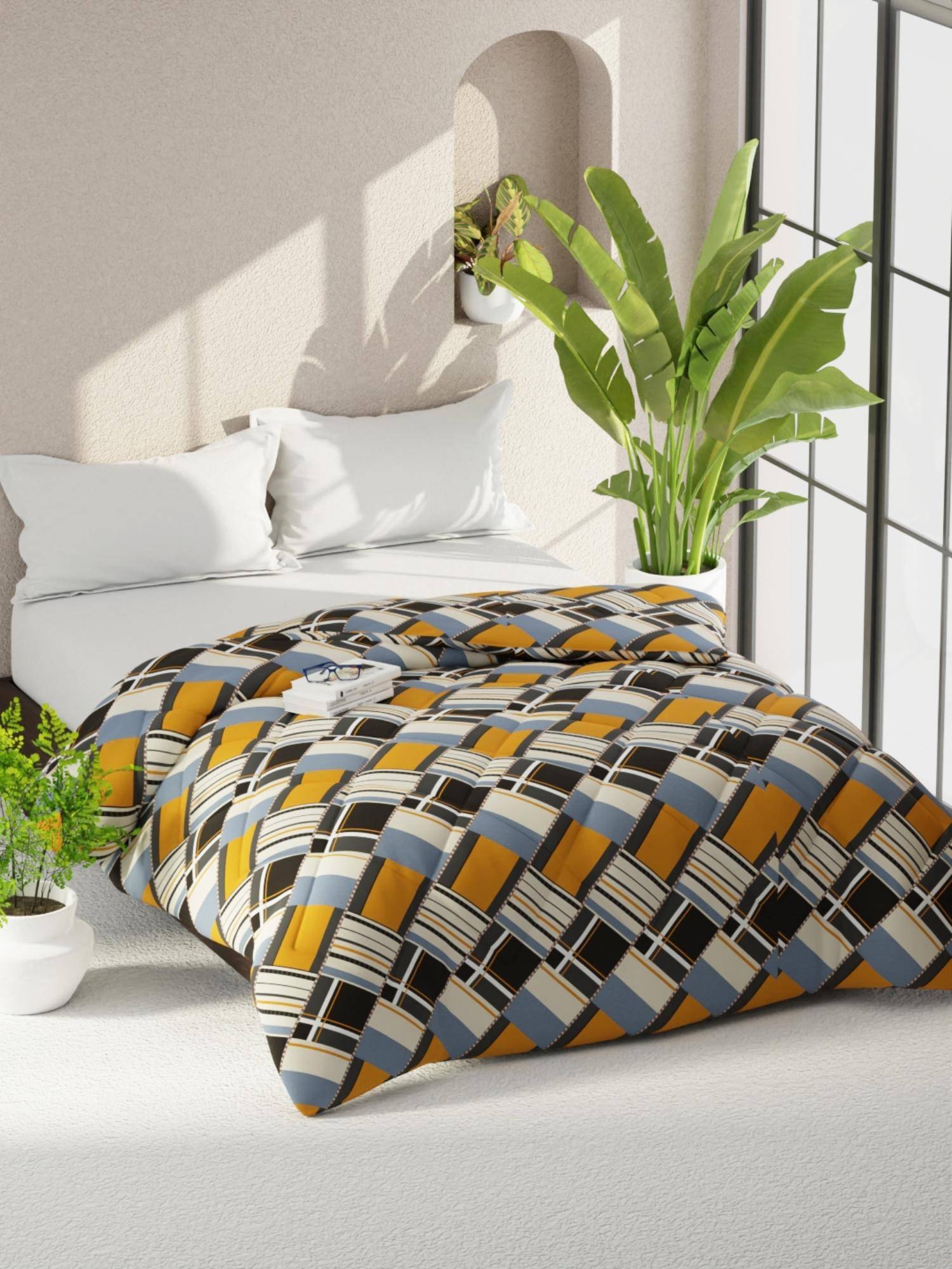 KOPA Microfiber Double Comforter For All Weather - Multi-Color