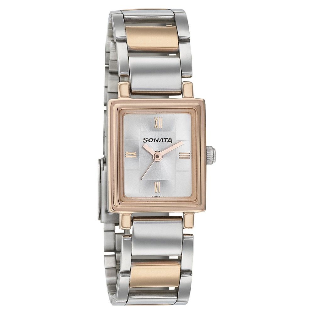 sonata silver watch