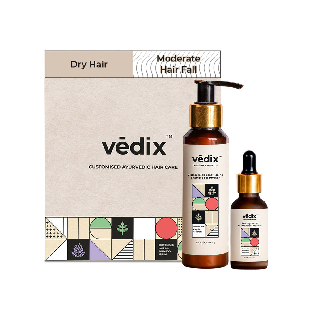 Vedix Customized Hair Fall Control Regimen for Dry Hair  Dry Scalp   Straight Hair  Customized Ayurvedic