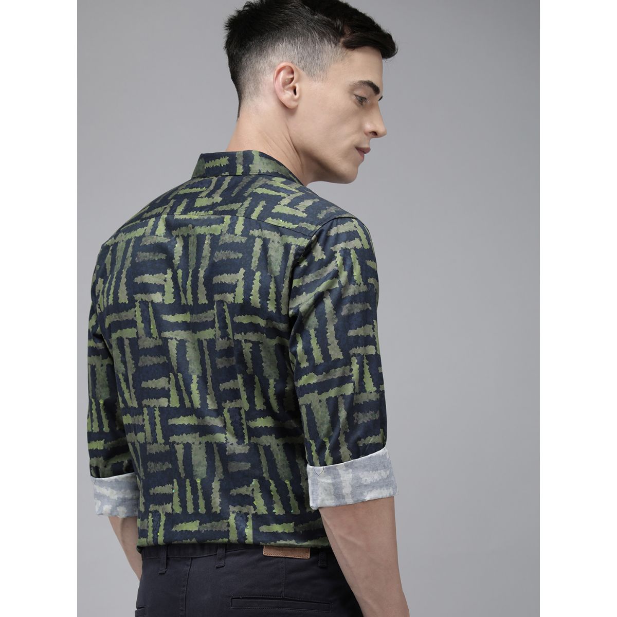 Buy The Bear House Ardor Edition Men Green Slim Fit Digital Printed Cotton Casual Shirt Online 9173