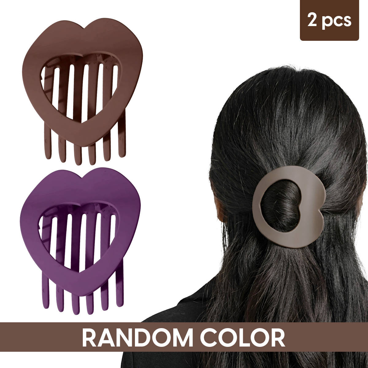 Matra Hair Clip Claw Clutcher Heart Shape Panja Clip Flat Duckbill Alligator Clutches