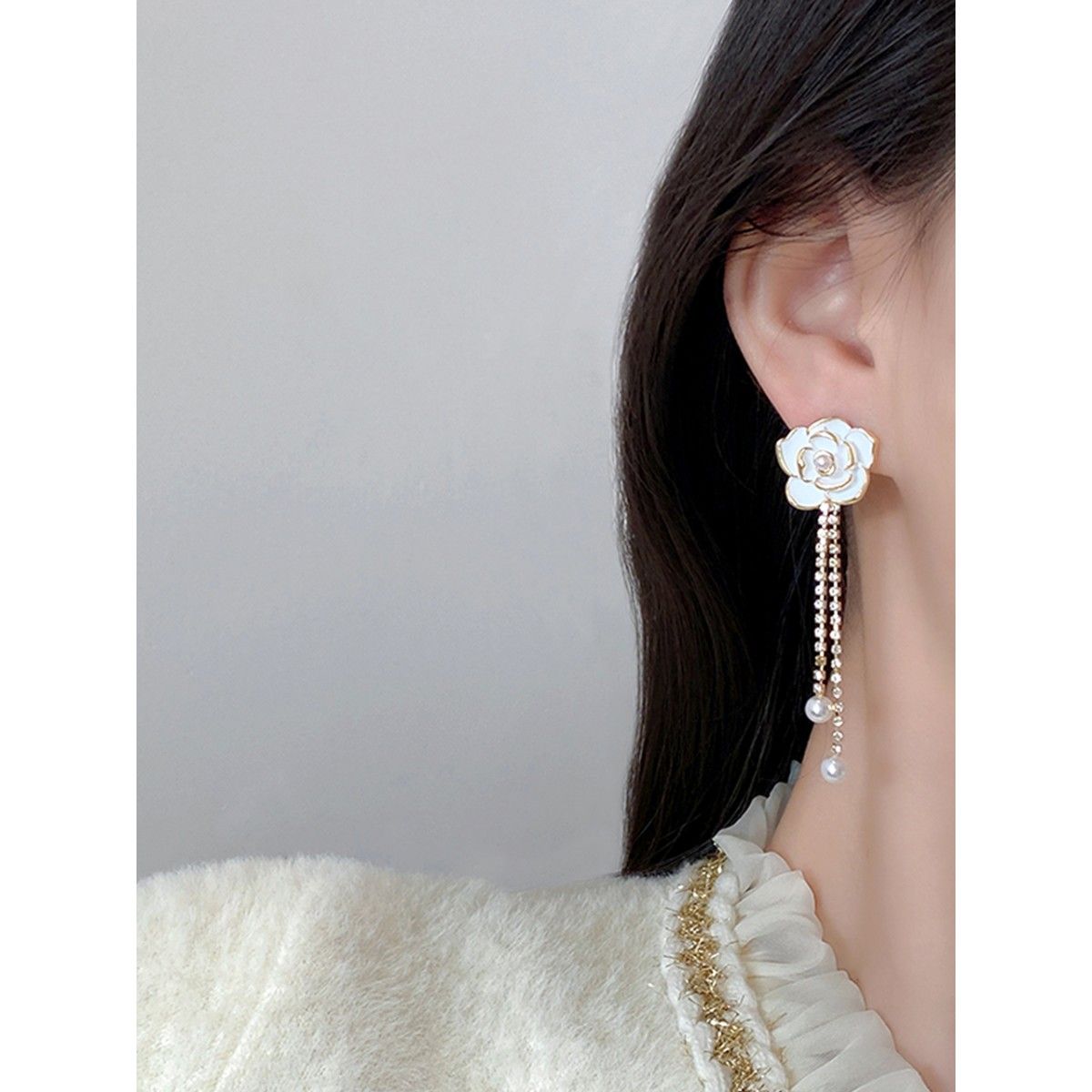 Buy Flower Dangle Drop Earrings Chain Flower Earrings Gift for Her Online  in India  Etsy