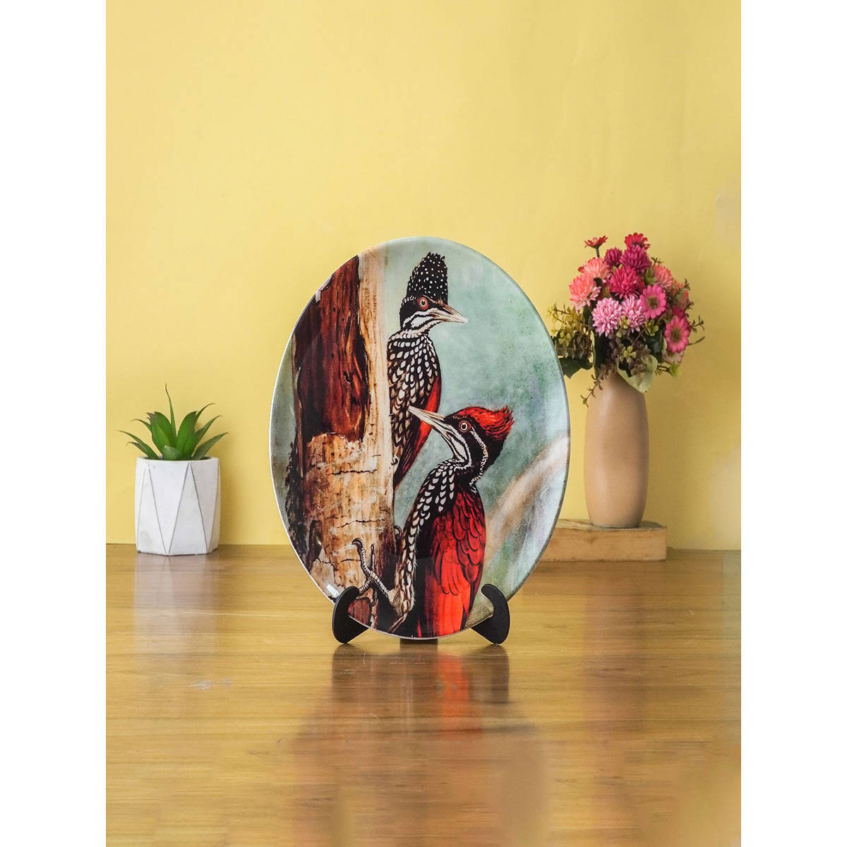 The Decor Mart Woodpecker Tree Wall Plate