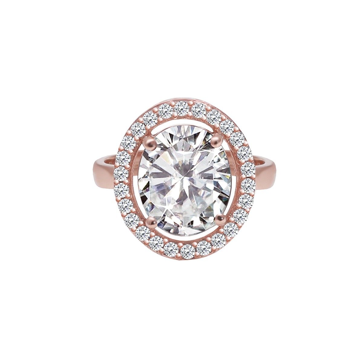 Giva 925 Sterling Rose Gold Solitaire Adjustable Ring For Women: Buy ...