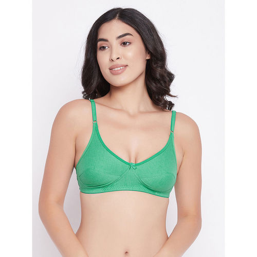 Buy Clovia Pack Of 3 Cotton Non-Padded Non-Wired Full Cup Everyday Bra -  Green Online