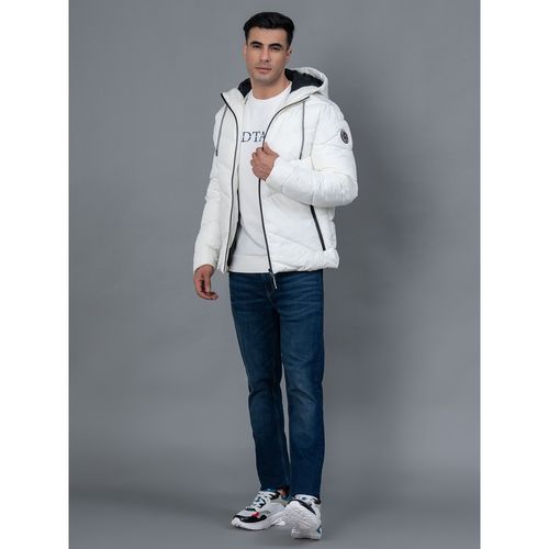 Buy Red Tape White Solid Polyester Men's Padded Jacket online