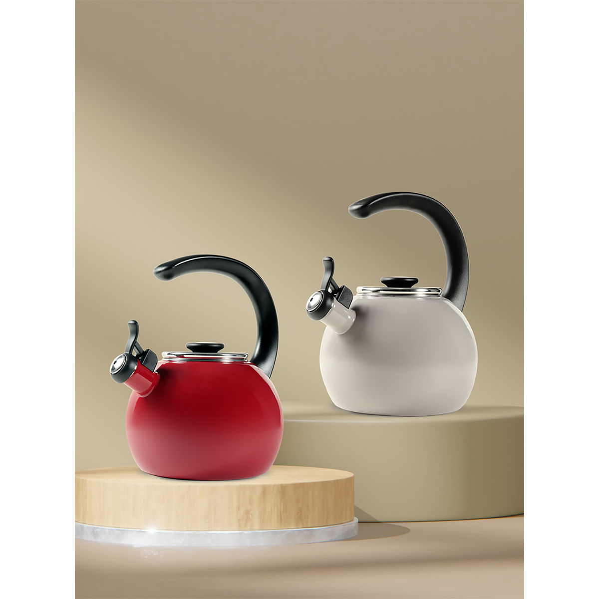 Buy Meyer Circular Enamel On Steel Tea kettle 1.9 Litre Grey Online