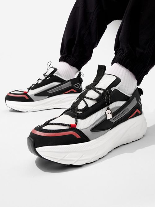 The Souled Store TSS Originals Black Hawk Men Low Top Sneakers