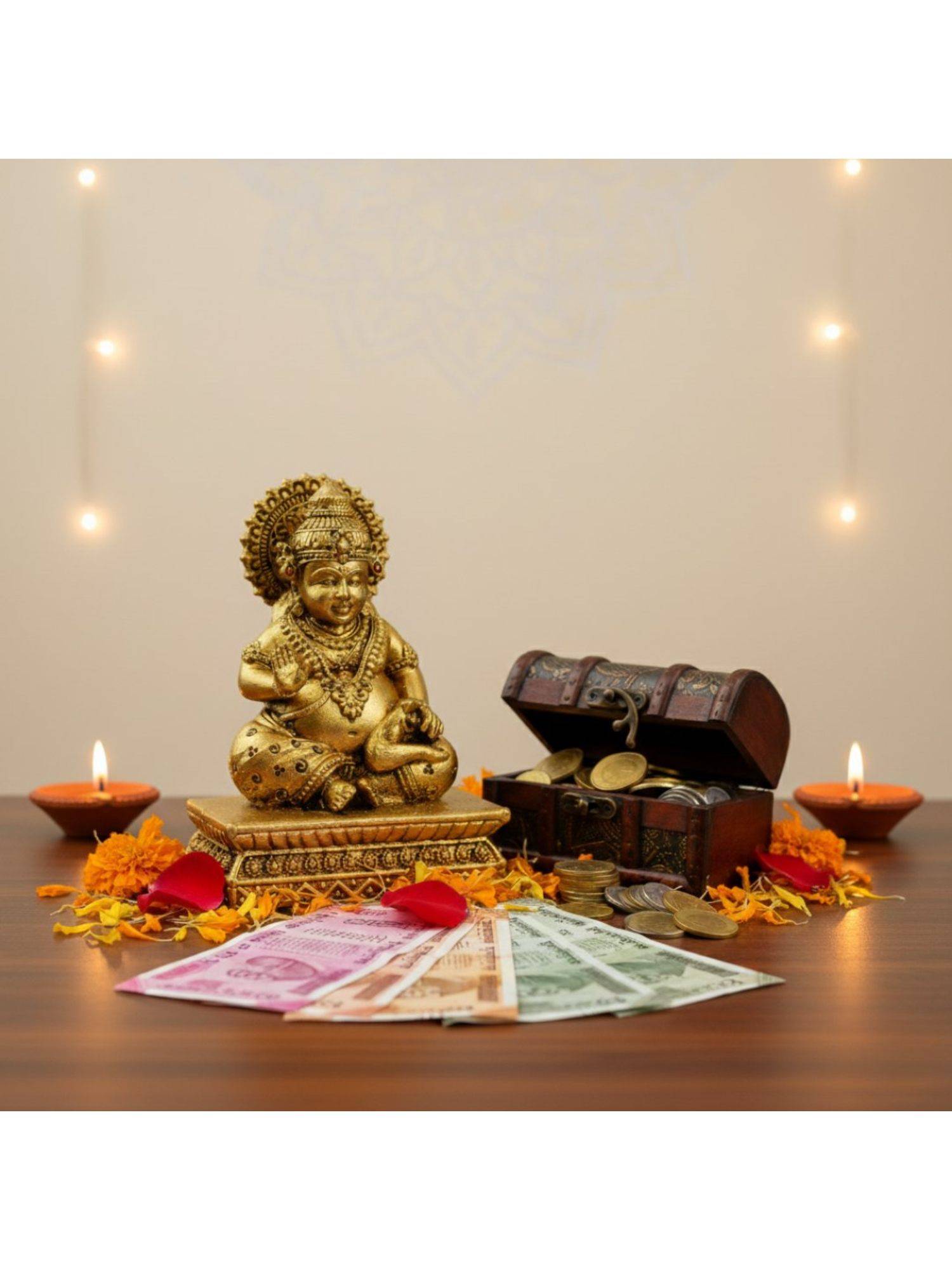 Ritualistic Pure Brass Kuber Idol | Divine God|Car Dashboard|Height 2 In