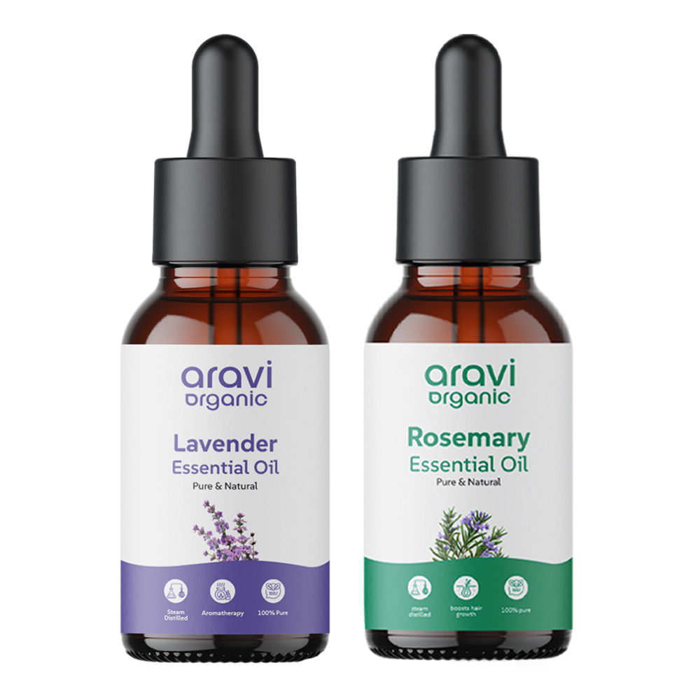 Aravi Organic Lavender And Rosemary Essential Oil Combo Pack 1