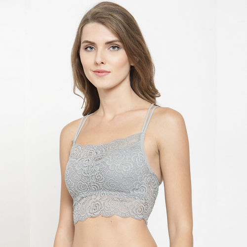 Buy PrettyCat Elegant Looking Lace Bralette - Grey Online