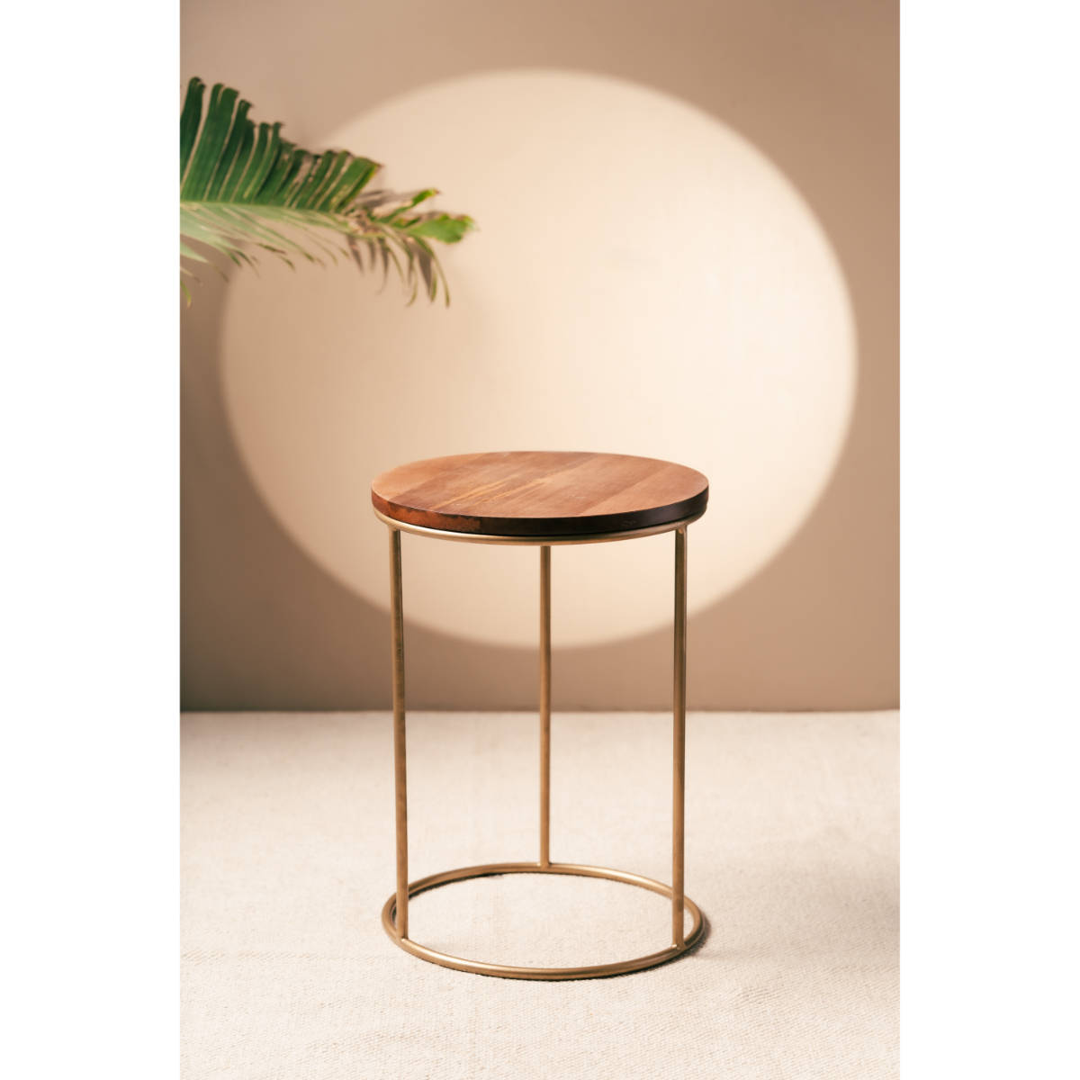 SG Home Brown Aurum Wooden Top Side Table