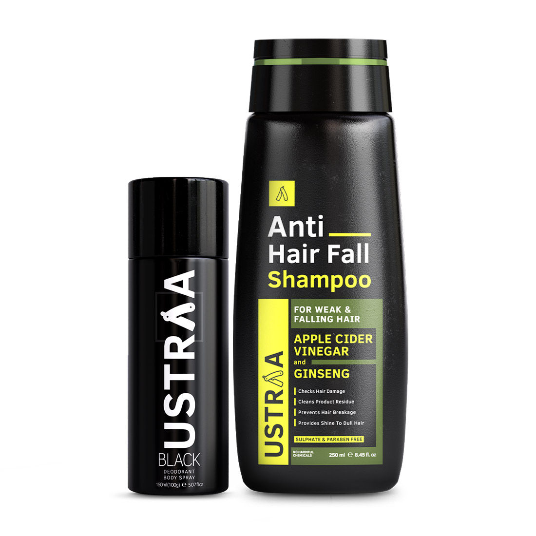 Ustraa Black Deodorant & Anti- Hair Fall Shampoo
