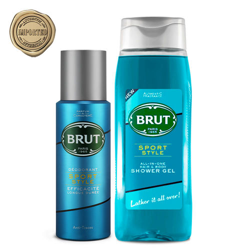 Brut Sport Style All - In- One Hair & Body Shower Gel + Deodorant Spray:  Buy Brut Sport Style All - In- One Hair & Body Shower Gel + Deodorant Spray  Online