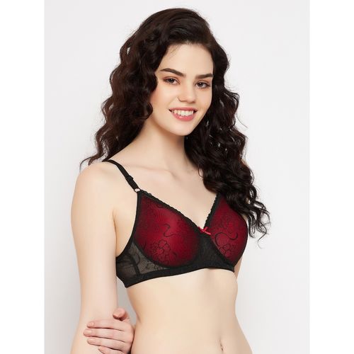 Buy Clovia Padded Non-wired Full Cup Multiway Bra In Black Lace