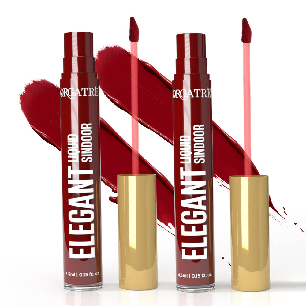 Orgatre Maroon Liquid Sindoor Pack of 2 – Smudge-Proof, Long-Lasting, Skin-Friendly & Vibrant Color