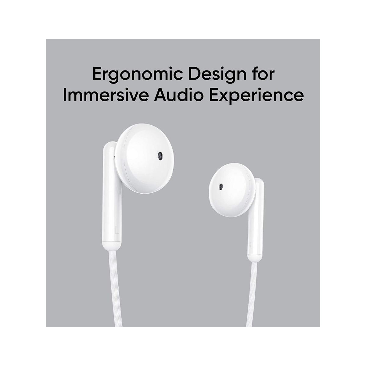 Realme white online earphones