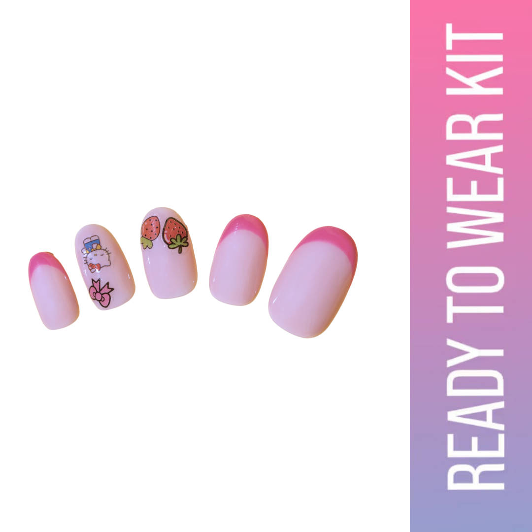 SOEZI Berry Kawaii Reusable Press On Nail - Ready To Wear Kit