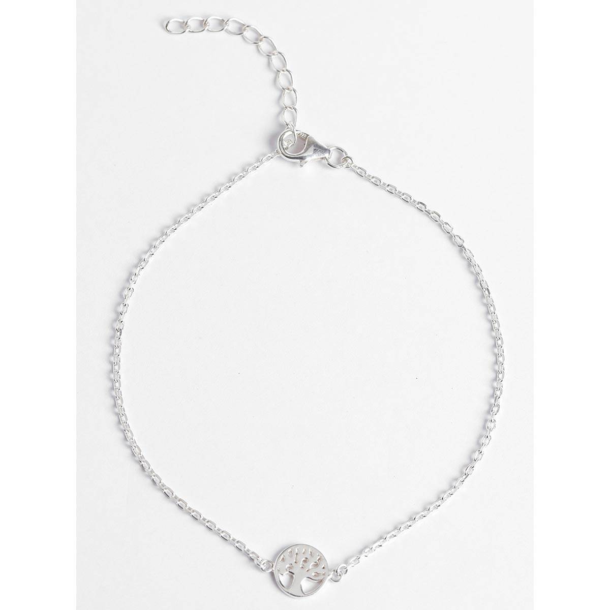 CLARA 925 Silver Tree of Life Adjustable Chain Anklet Payal Single for ...