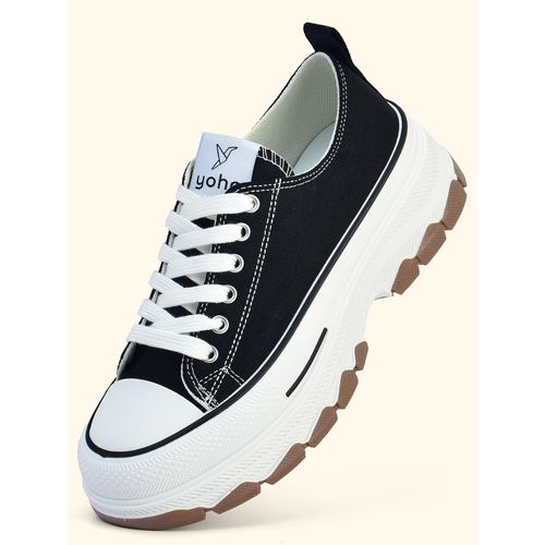 Buy Yoho Fluffs Women'S Trendy Comfortable Canvas Chunky Black