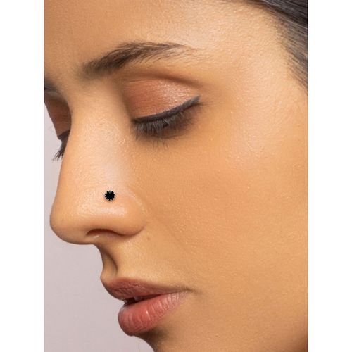 Buy Giva 925 Sterling Silver Minimal Black Nose Pin For Women(One