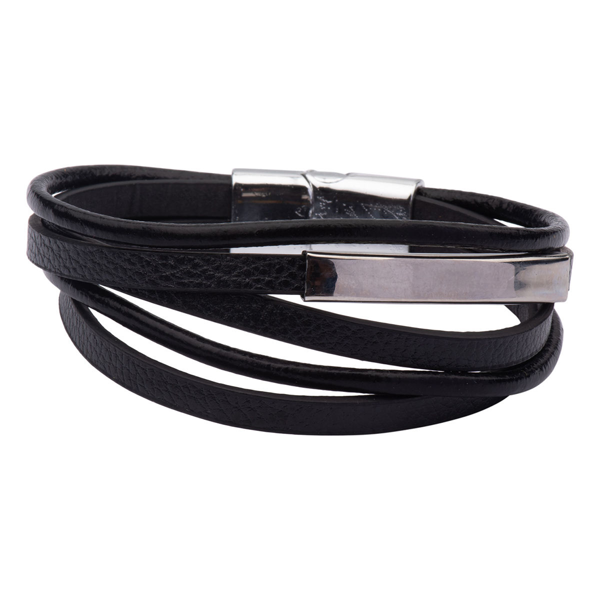 Buy Online Leather Black Stylish wrist band Leather Bracelet  jewellery  for men  menjewellcom