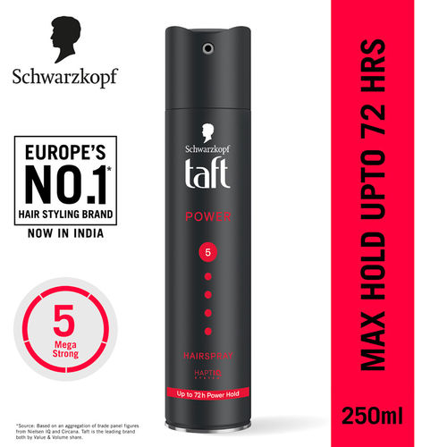 Schwarzkopf TAFT Power Hair Spray With Caffeine Formula For Strengthening Hold 5, Upto 72 Hrs