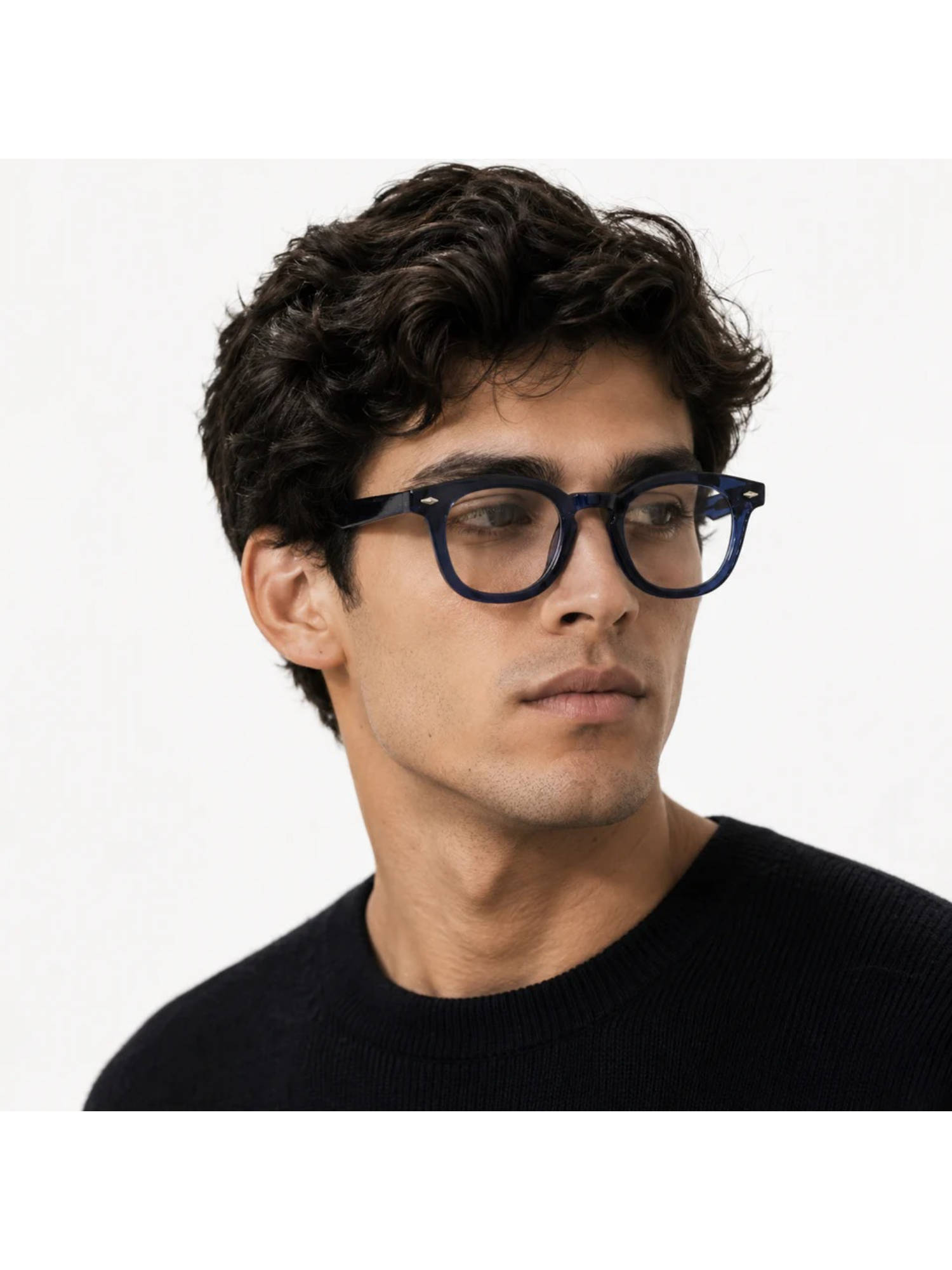 Zaadran Unisex Clear Round Sunglass - Oxfd Blu Brwn T (5.8)
