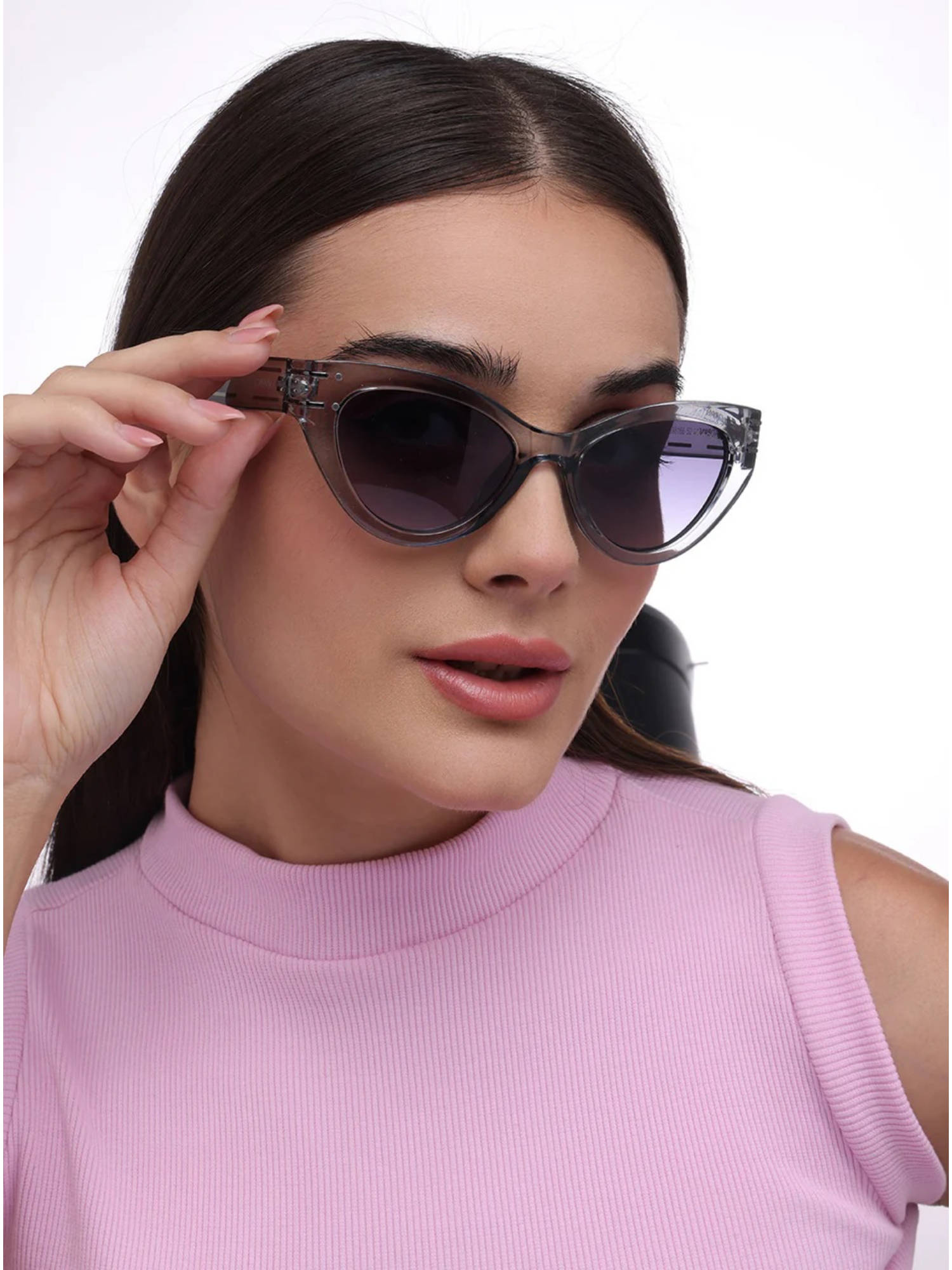 Zaadran Unisex Grey Cat Eye Shape Sunglass - Paris Grey (5.6)